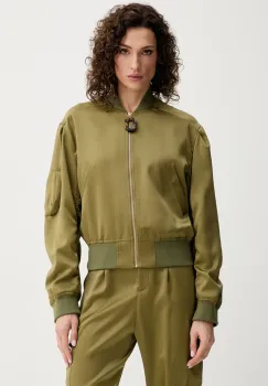 Simona Corsellini geaca bomber culoarea verde, de tranzitie, oversize, P25CPGB001 imagine