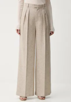 Simona Corsellini pantaloni culoarea bej, drept, high waist, A25CPPA01302 imagine