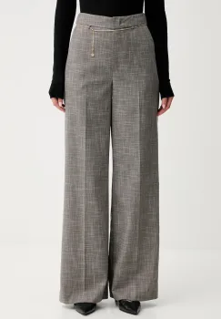 Simona Corsellini pantaloni culoarea maro, drept, high waist, A25CPPA01501 imagine