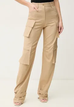 Simona Corsellini pantaloni culoarea verde, drept, high waist, P25CPPA017 imagine