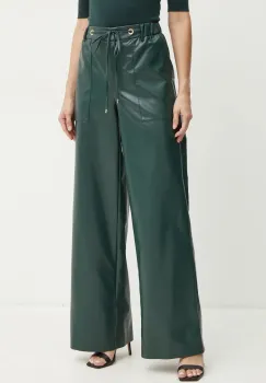 Simona Corsellini pantaloni femei, culoarea verde, lat, high waist, A24CPPA006 imagine