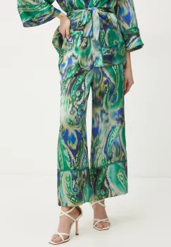 Simona Corsellini pantaloni femei, culoarea verde, lat, high waist, P25CPPA025 imagine