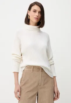 Simona Corsellini pulover de lana culoarea bej, light, cu guler, A25CPMGG08S1 imagine