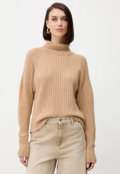 Simona Corsellini pulover de lana culoarea bej, light, cu guler, A25CPMGG08S1 imagine