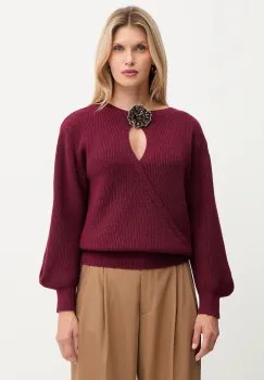 Simona Corsellini pulover din amestec de lana culoarea bordo, light, A25CPMGG0401 imagine