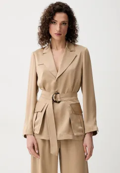 Simona Corsellini sacou culoarea verde, un singur rand de nasturi, uni, P25CPGI00401 imagine