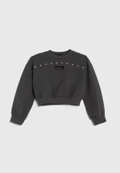 Sisley bluza copii culoarea gri, cu imprimeu imagine