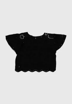 Sisley bluza copii culoarea negru, neted imagine