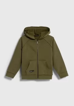 Sisley bluza copii culoarea verde, cu gluga, cu imprimeu imagine