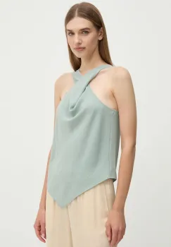Sisley bluza culoarea verde, neted, 5LTHLH019 imagine