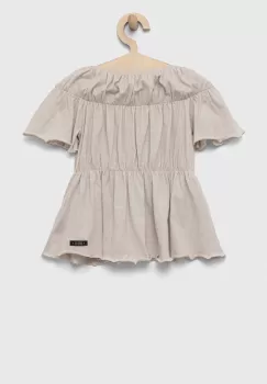 Sisley bluza din bumbac culoarea gri, neted imagine