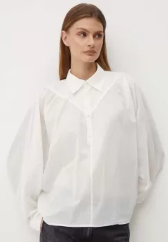 Sisley bluza din bumbac femei, culoarea bej, neted imagine