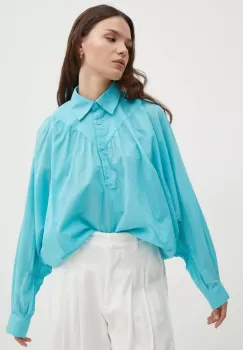 Sisley bluza din bumbac femei, neted imagine