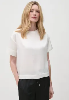 Sisley bluza femei, culoarea alb, neted, 5OGYLQ07G imagine