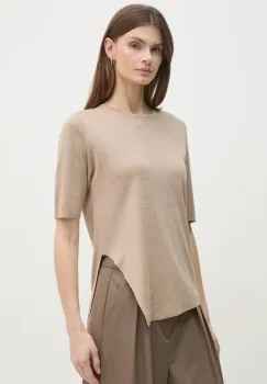 Sisley bluza femei, culoarea bej, neted, 101VM105Z imagine