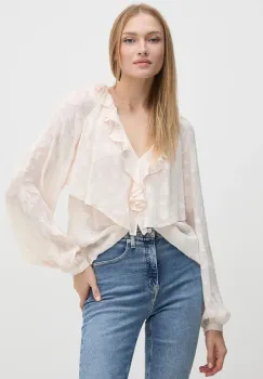 Sisley bluza femei, culoarea bej, neted, 5RL8LQ084 imagine