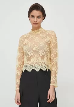 Sisley bluza femei, culoarea bej, neted imagine