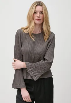 Sisley bluza femei, culoarea gri, neted, 5IWWLQ07D imagine