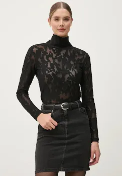 Sisley bluza femei, culoarea negru, modelator, 33LZL200T imagine