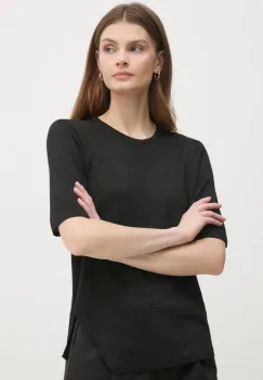 Sisley bluza femei, culoarea negru, neted, 101VM105Z imagine