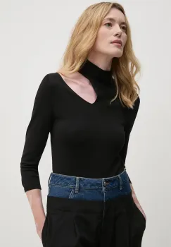 Sisley bluza femei, culoarea negru, neted, 1WTHM1055 imagine