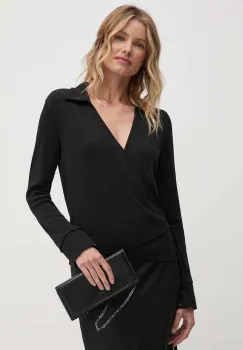 Sisley bluza femei, culoarea negru, neted, 3FTRL400R imagine