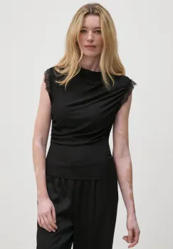 Sisley bluza femei, culoarea negru, neted, 3XZUL105Y imagine
