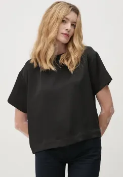 Sisley bluza femei, culoarea negru, neted, 5OGYLQ07G imagine