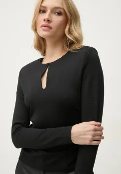 Sisley bluza femei, culoarea negru, neted, 5Y0XLQ080 imagine
