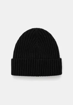 Sisley caciula din amestec de lana culoarea negru, din tesatura uni, 132HSA00B imagine