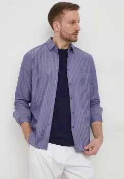 Sisley camasa barbati, culoarea albastru marin, cu guler clasic, regular imagine