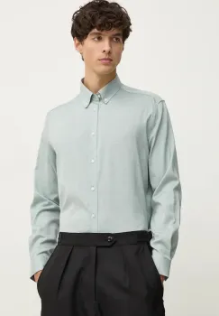 Sisley camasa barbati, culoarea turcoaz, cu guler button-down, regular, 5SEQSQ049 imagine