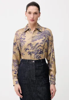 Sisley camasa culoarea bej, cu guler clasic, relaxed, 5IBNLQ07F imagine