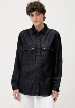 Sisley camasa culoarea bleumarin, cu guler clasic, regular, 547ZLQ09D imagine