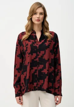 Sisley camasa culoarea bordo, cu guler clasic, relaxed, 5W4VLQ07F imagine