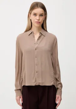 Sisley camasa culoarea maro, cu guler clasic, regular, 5IDTLQ09G imagine