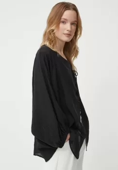 Sisley camasa femei, culoarea negru, relaxed imagine