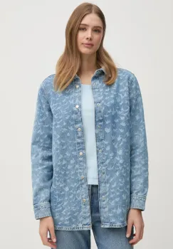 Sisley camasa jeans femei, cu guler clasic, regular, 53Y3LQ08I imagine
