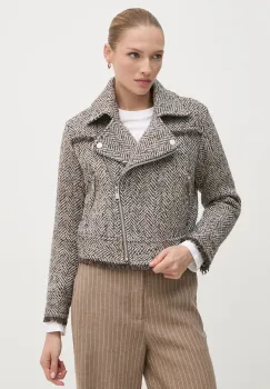 Sisley geaca din amestec de lana culoarea gri, de tranzitie, 2NLELN050 imagine