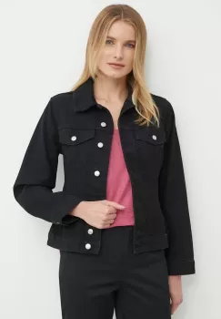 Sisley geaca jeans femei, culoarea negru, de tranzitie imagine