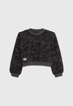 Sisley hanorac de bumbac pentru copii culoarea negru, modelator imagine