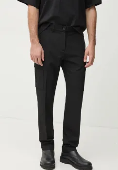 Sisley pantaloni barbati, culoarea negru, drept, 4NGUSF04O imagine