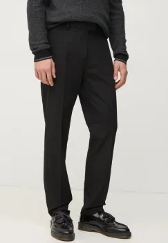 Sisley pantaloni barbati, culoarea negru, drept, 4NGUSF04P imagine