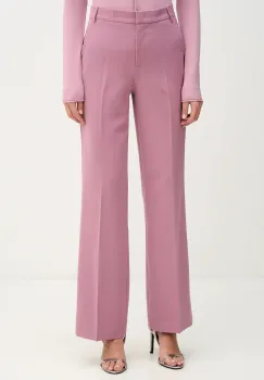 Sisley pantaloni culoarea bej, drept, high waist, 4KVXLF02I imagine