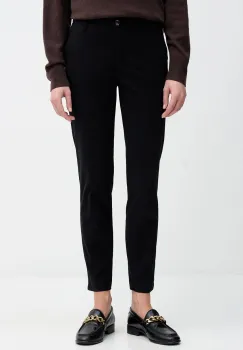 Sisley pantaloni culoarea bej, drept, medium waist, 4AI655AH6 imagine