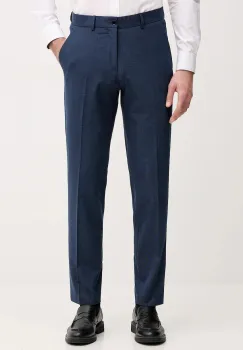 Sisley pantaloni culoarea bleumarin, cu fason chinos, 4HQJSF05I imagine
