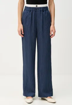 Sisley pantaloni culoarea bleumarin, drept, high waist, 4GNKLF07H imagine