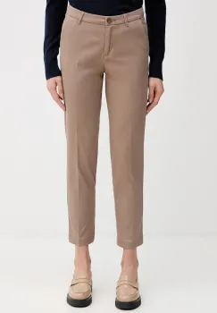 Sisley pantaloni culoarea bordo, fason tigareta, medium waist, 48M855BK7 imagine