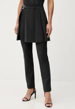 Sisley pantaloni culoarea gri, drept, high waist, 483QLF07Y imagine