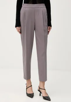 Sisley pantaloni culoarea gri, fason chinos, high waist, 41YPLF043 imagine